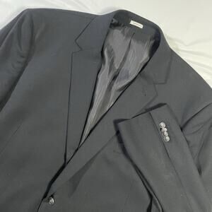 Joseph Abboud Blazer Men 52L Black Executive Fit Reda Wool Super 110s Sport Coat